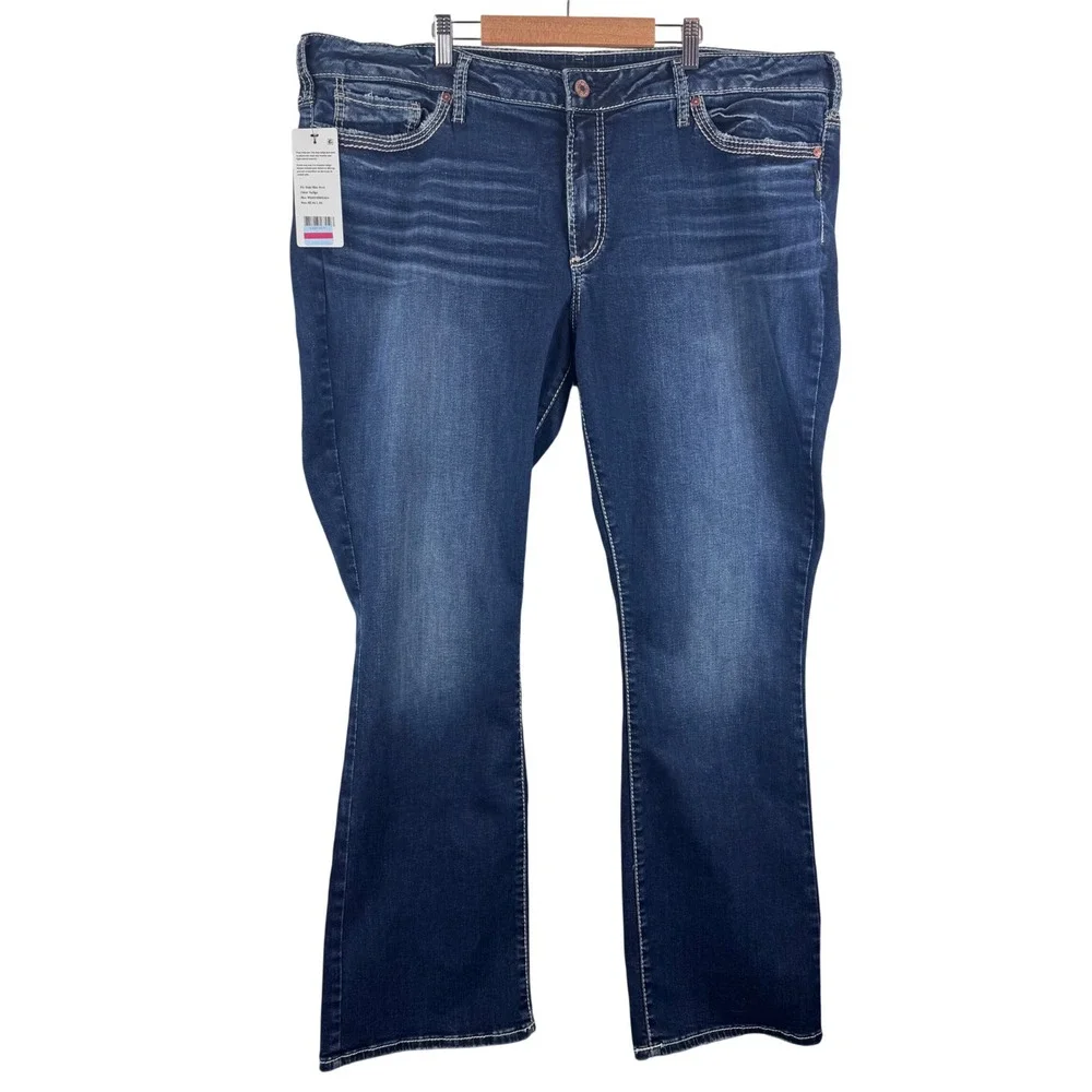 Silver Jeans Co Suki Slim Boot Women 24 Indigo Curvy Mid Rise W93616SSX394